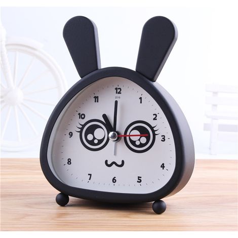 Reloj MINKUROW, Reloj Con Patrón De Animales De Dibujos Animados Negros, Batería De Cabecera, Relojes Modernos Silenciosos Para Decoración De Baño Para Niños (1/4)