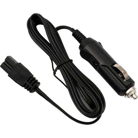 Rallonge secteur noire 1,8 m, 12 V CC, 10 A, avec connecteur et chargeur 2 broches pour glacière de voiture, mini-réfrigérateur, type B