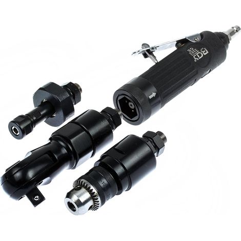 Smerigliatrice trapano a percussione a cricchetto BGS: 3 attrezzi pneumatici in 1