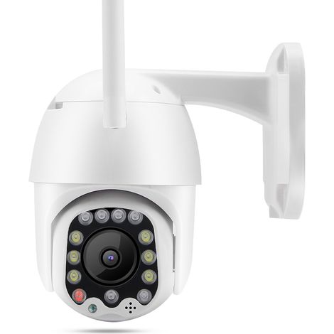 Caméra de sécurité dôme PTZ WiFi extérieure 2,5 pouces 1080p 13 LED IP65 CCTV 110-240 V (Royaume-Uni) (1/5)