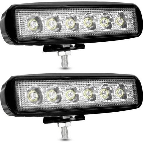Headlight of Work LED 12V 18W Floodlight LED Car 12v Spot Flood Lights Fog LED 9,200lm Lights of Work for Car Truck Tractor SUV Boat [2 pieces] NPTERBL (1/5)