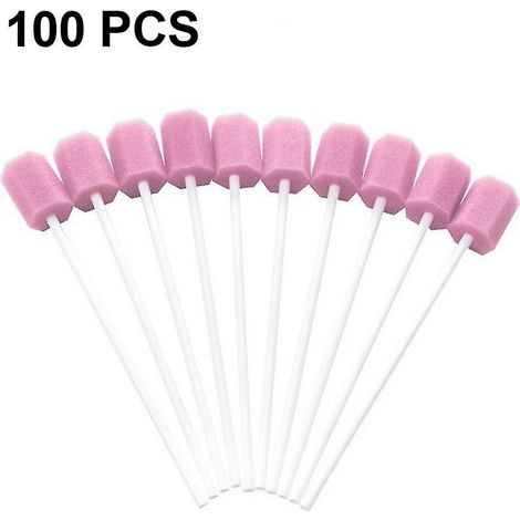 100 cotons-tiges pour l'hygiène buccale - Éponges buccales pour le nettoyage des dents (1/5)