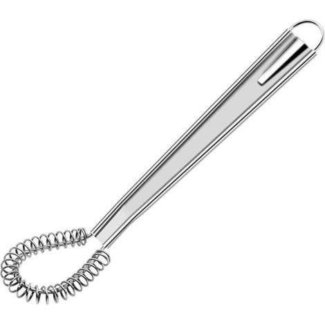 Fouet Cuisine à Spirale Cuillère Magique en INOX mèche Batteur à Main levée mousseur Foamer moussant crémeux Acier Inoxydable Mini-mélangeur Agitateur (argenté)-Fei Yu (1/5)