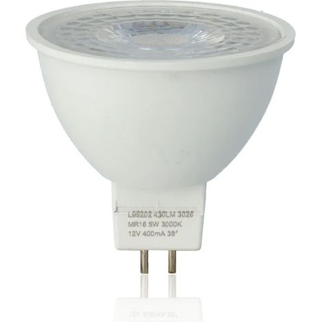 Lampadina Spot LED, MR16, 5W, 12Vdc, Luce Calda, Dimmerabile