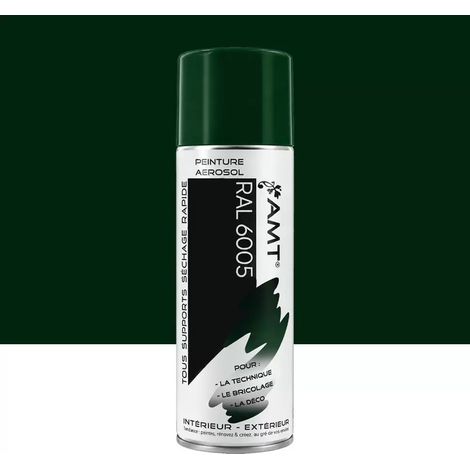 Bombe de peinture - Vert foncé - RAL6005 - Brillant - AMT - 330ml - Peinture acrylique