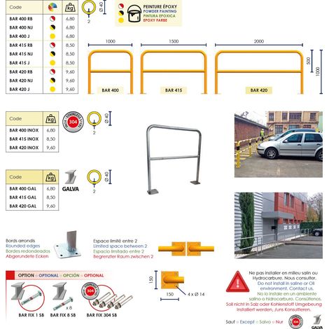 Barrière De Sécurité Viso Jaune Protection Robuste à Platine, Haute Visibilité - Viso