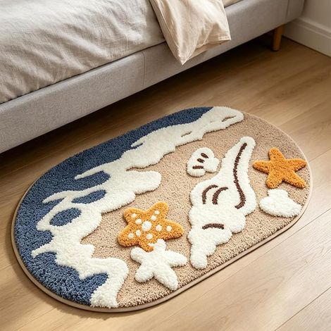 Tapis Bain Antidérapant Lavable Tapis Antidérapant Douche Tapis Salle Bain Antidérapant Bathroom Rug Salon Chambre Cuisine Salle De Bain Lavabo 80 50 cm C (1/3)