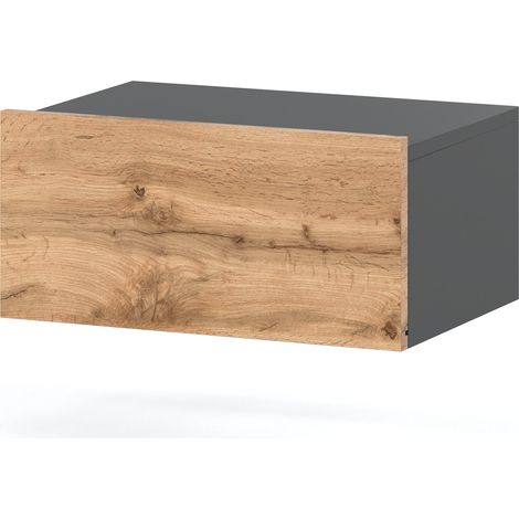 Comodino sospeso Wotan rovere grigio 45 cm 1 pezzo comodino mobili per camera da letto