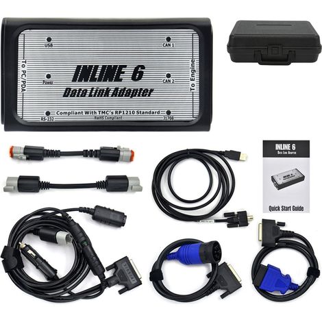 Kit d'adaptateur de liaison de données en ligne 6, Scanner de Diagnostic robuste OBD2 pour moteur Cummins J1939 J1708 (1/5)