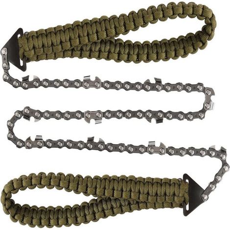 Motosega tascabile portatile con impugnatura in paracord, sega a mano a denti fini da 65 cm, motosega manuale per potatura, attrezzatura di sopravvivenza, motosega pieghevole, attrezzi da giardino -Cr