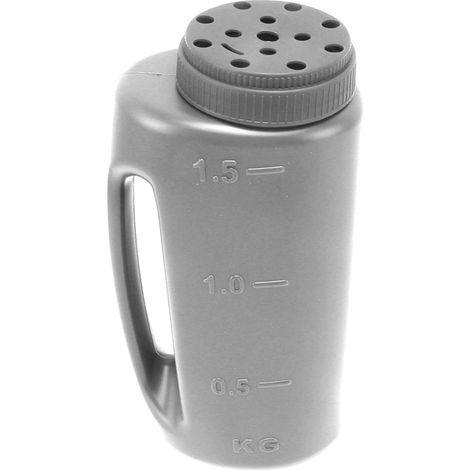 Épandeur à main d'engrais et graines, distributeur portatif en ABS robuste gris, idéal pour jardin pelouse sel déneigement, conception durable sans couture, usage universel extérieur (1/5)