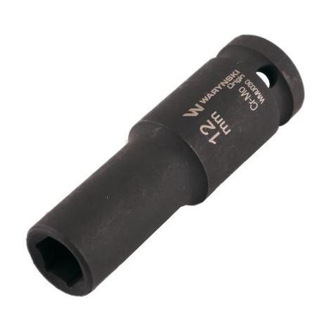Sechskant-Kraft-Stecknuss lang 1/2" Waryński 12 mm CrMo DIN 3129 (1/3)