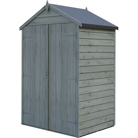 Overlap 4 x 3 Feet Pressure Treated Apex Shed Double Door
