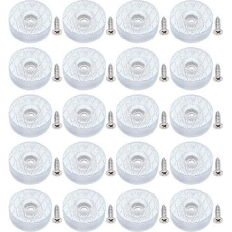 20 patins de protection de sol ronds en silicone de 30 mm, antidérapants et silencieux, avec vis, adaptés aux pieds de canapé, coussins de chaise (1/5)