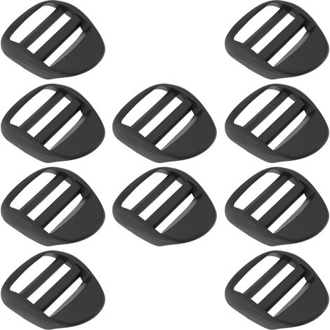 Lot de 10 Curseurs d'échelle Plastique 2,5 Cm 25 Mm Boucles Verrouillage Réglables Clips Coulissants Tri-glide Remplacement Ceinture Sangle Sac à Dos Et Réparation d'équipement Plein Air (1/5)