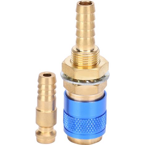 Paire de raccords rapides 8 mm pour torche de soudage MIG/TIG refroidie à l'eau et au gaz (bleu)