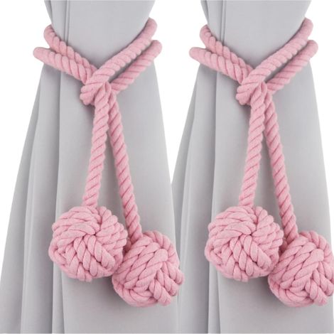 Embrasses À Rideaux Attache De Rideau en Corde De Coton Attache De Rideau en Coton Polyester De Couleur Unie Accessoires De Rideau Adaptés Aux Rideaux De Porte Moustiquaire Double Rose