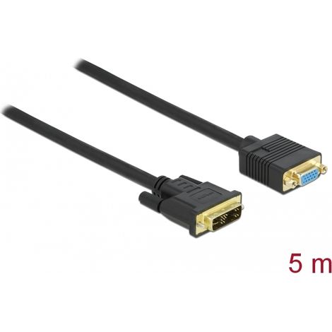 Delock Cable DVI 12+5 macho a VGA hembra 5 m