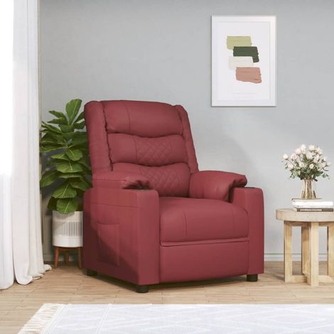 Relaxsessel Weinrot Kunstleder