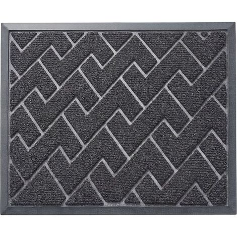 Tapis d'entrée – Convient à une utilisation intérieure et extérieure – Antidérapant, absorbant et facile à nettoyer – Idéal pour les chambres, les cuisines et les couloirs – 43,3 x 75 cm – Gris (1/5)