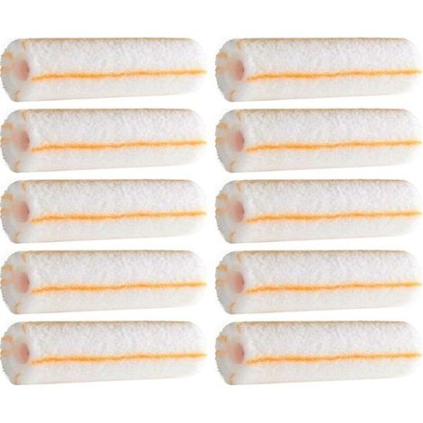 JAUNE mini rouleaux ROTA éco anti-gouttes L.100 mm pour sous couche Poils: 12 mm (x10) (1/4)