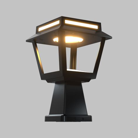 Lampada da Muro a LED Solare 15W Tower 100 lm/W con sensore di movimento 3000K - 4000K - 6500K Nero Selezionabile (Caldo-Naturale-Freddo) (1/4)