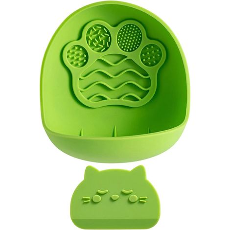 Ciotola anti-golosi per gatti - Ciotola in silicone Ciotola di aspirazione da 13 cm Ciotola per Cani Antiscivolo, Dispenser a Parete con Spatola per Gattini, Cuccioli e Animali di Piccola, Media e G (1/5)