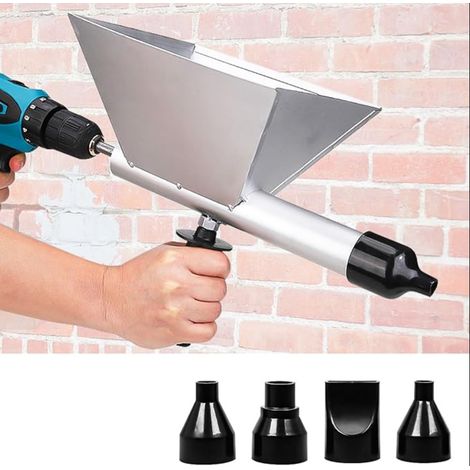 Pistolet Joint Électrique Portable avec 4 Embouts, Pistolet Ciment Électrique, Sans Perceuse Électrique, Jointoyeuse pour le Jointoiement de Mortier de Murs en Pierre et de Sols (1/5)