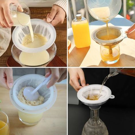 4-teiliges Filterset – Nylonsieb – Küchensieb – geeignet für Säfte, Milch, Sojamilch, Öl und Honig (1/5)
