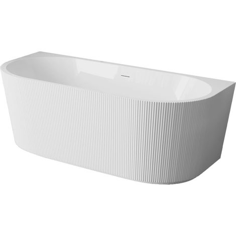Baignoire adossée Balneo VIVA No Rim rainurée 150x75 blanc (1/5)