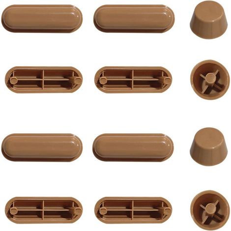 Confezione da 20 paracolpi ammortizzanti per sedile WC, 12,5 x 19 mm, marroni, per installazione in bagno. (1/5)