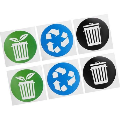 Shipenophy Autocollant des ordures 60pcs/set Autocollants de Poubelle Sticker de Recyclage Identification animalerie sac (1/5)