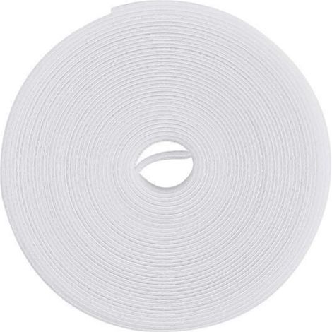 Kabelbinder, wiederverwendbar und vielseitig einsetzbar für das Kabelmanagement, 5 m x 1,2 cm, weiß (1/4)