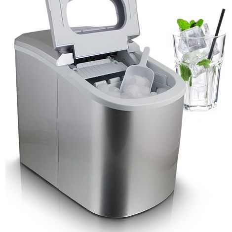 MS-Point Eiswürfelmaschine Eiswürfelbereiter Eiswürfel Ice Maker Eis Maschine in Silber