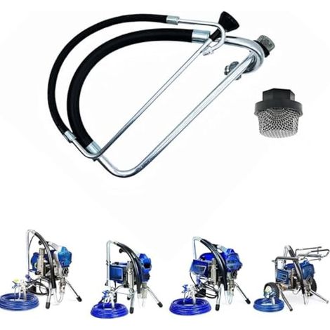 Accessoires de pulvérisateur de peinture sans air améliorés en acier inoxydable - Tuyau d'aspiration et ligne de reflux - Compatible avec Graco 390 395 490 495 595 - Convient pour machine de (1/5)
