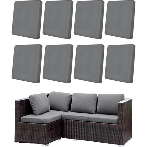 Outdoor Sofa Cushion Covers Stretch Pack of 8, Grey Seat Cushion Covers Sofa Replacement for Garden Living Room, Patio Furniture (1/5)