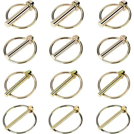 Perni di sicurezza rotondi con anello, perni di bloccaggio, perni di sicurezza per rimorchi, trattori, veicoli agricoli, M4.5, M6, M8, M10, 12 pezzi (1/5)