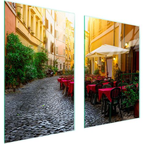Plaque de protection en verre pour la cuisine 65x52 rue (1/5)