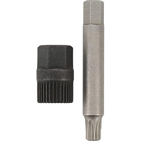 Kit de Foret à Douille de Poulie D'alternateur, Kit de Clé à Poulie D'alternateur 33 Dents Spline Socket Extracteur de Foret Extracteur Outil de Remplacement pour Alternateurs Bosch (1/4)