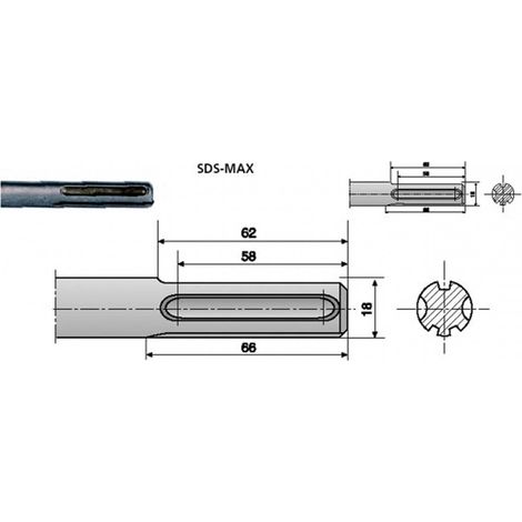 BARRA PER FRESA CAROTATRICE 350MM ATTACCO SDS MAXI MAX