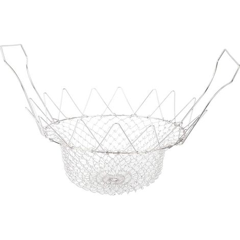 Cestas para freír, cestas plegables para freír con vapor, cestas de acero inoxidable para freír, cocinar al vapor, coladores (cestas individuales)