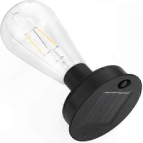 Solarbetriebene LED-Filament-Gartenleuchte 2800K, warmweiße Glühbirne für den Außenbereich, Zaun- und Terrassendekoration, kabellose Standalone-Beleuchtung, ideales Set. (1/5)