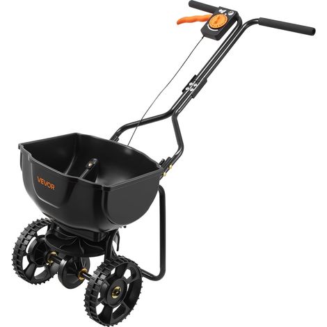 Épandeur Engrais Capacité 6,8 kg Épandeur à Semence Largeur Épandage 0-3 m Semoir à Pousser pour Graines, Sel de Déneigement, Semer Jardinage, Pelouse, Gazon, Débit Réglable, avec Roues 25,4 cm (1/5)