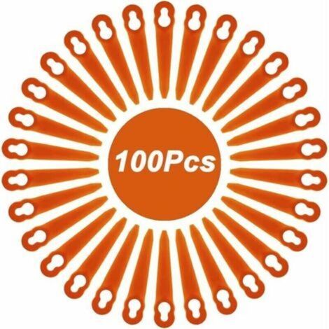 Lot de 100 Lames Compatible pour Coupe Bordure Stihl PolyCut 2 2 PolyCut 3 2, FSA 45 FSA 57 FSE 52, Lames en Plastique pour Coupe Bordure Stihl sans Fil H166