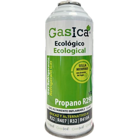 Carga Gas Refrigerante Sustituto R22/R32/R407C/R410A  Gasica V2 256 g