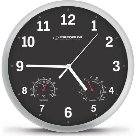 Esperanza EHC016K Wanduhr schwarz 25 cm (1/4)