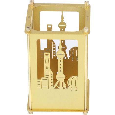 Porte-stylo multifonctionnel en fer forgé, porte-stylo de rangement pour le bureau et les étudiants, porte-stylo à monter soi-même, porte-stylo inspiré des monuments de Shanghai (1/5)