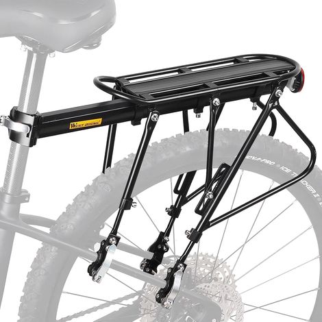 Porte-bagages VTT à fixation rapide avec réflecteur, réglable, à double tige de support, charge maximale 100 kg. (1/5)