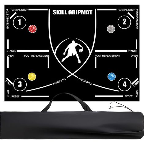 Tapis de basket-ball, de football, antidérapant, pour le sport, grand format, pour l'entraînement des pas, l'intérieur et l'extérieur (1/5)