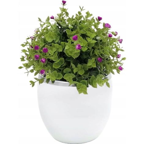 Pot de fleurs en céramique, sphère, blanc et gris, 15 cm (1/4)